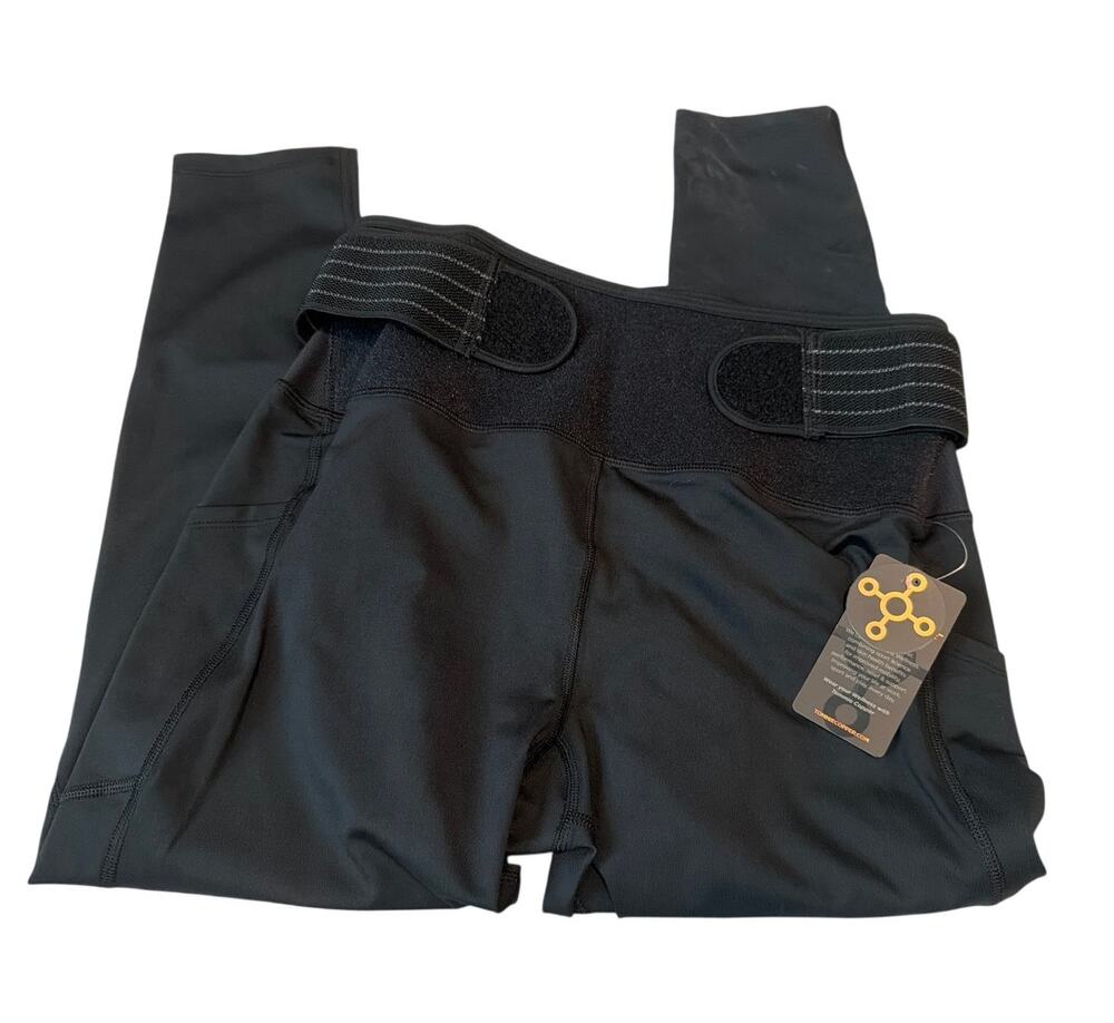 NWT Tommie Copper Women XL Lower Back Support Legging Black 2-Pocket Compression
